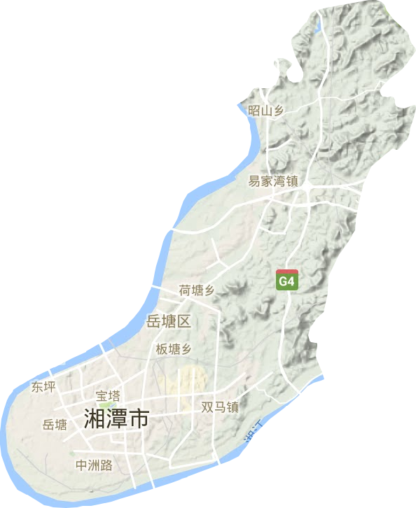岳塘区地形地图
