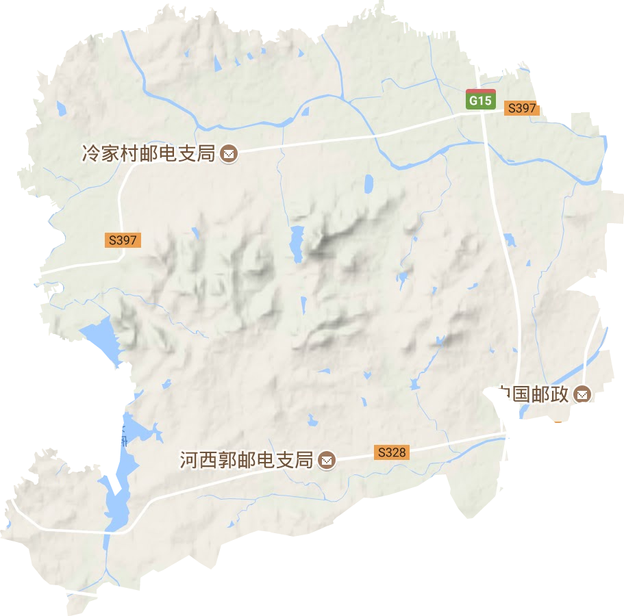 洋河镇地形地图