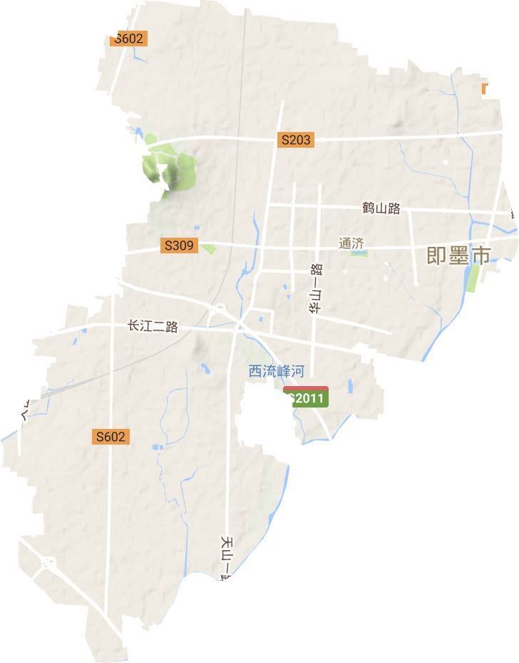 通济街道地形地图