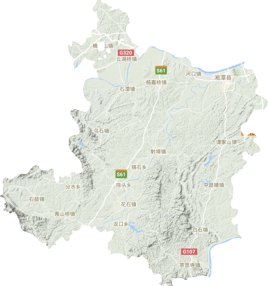 湘潭县地形地图