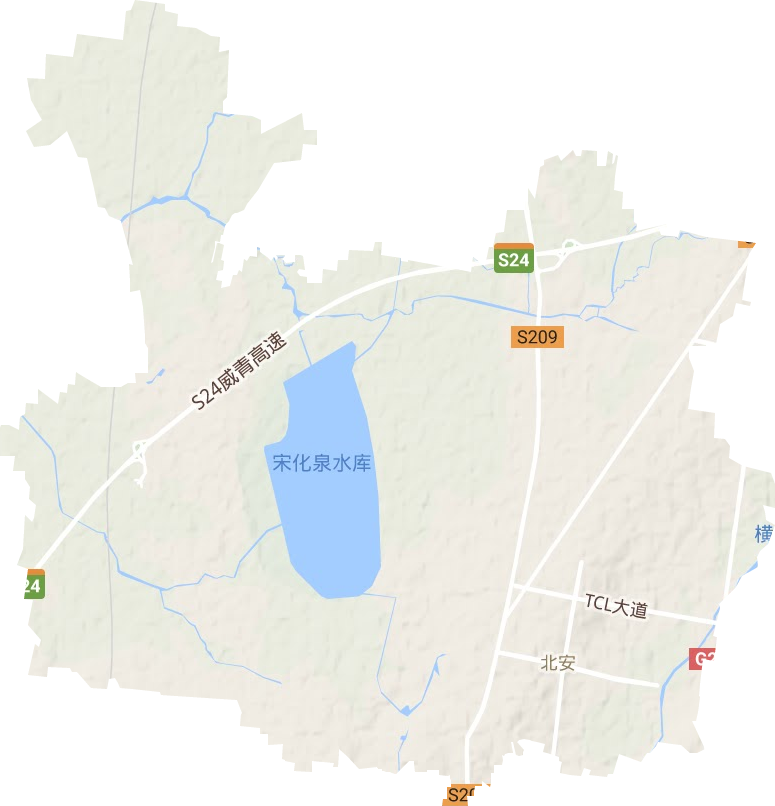 北安街道地形地图
