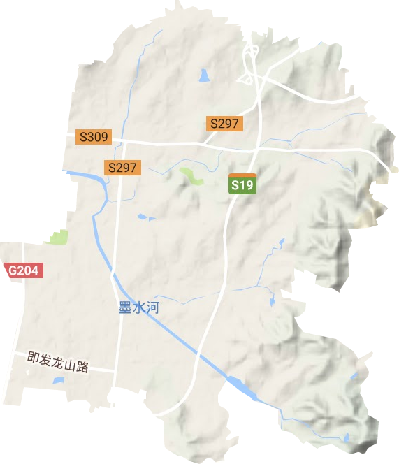 龙山街道地形地图