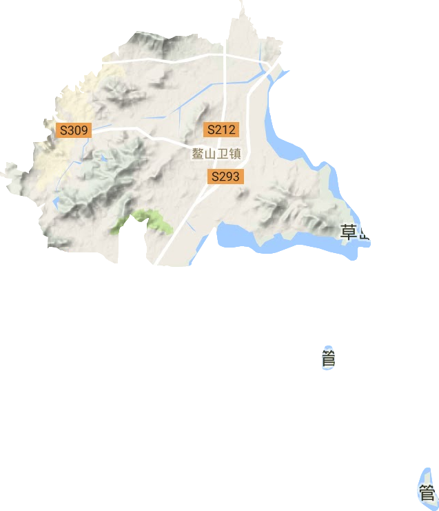 鳌山卫街道地形地图