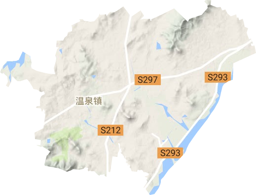 温泉街道地形地图
