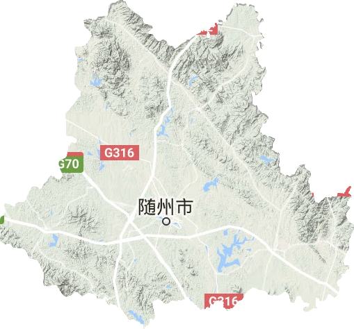 随州市地形地图