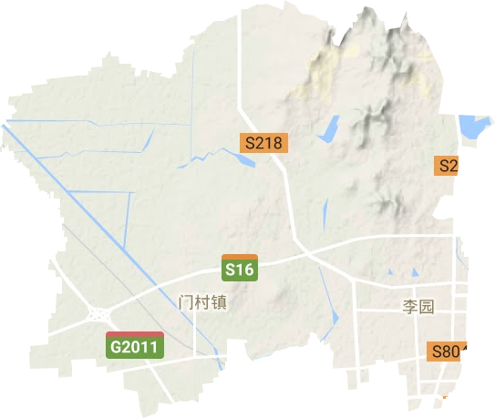 李园街道地形地图