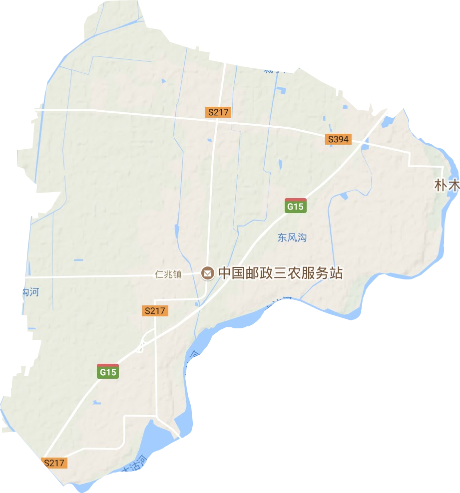 仁兆镇地形地图