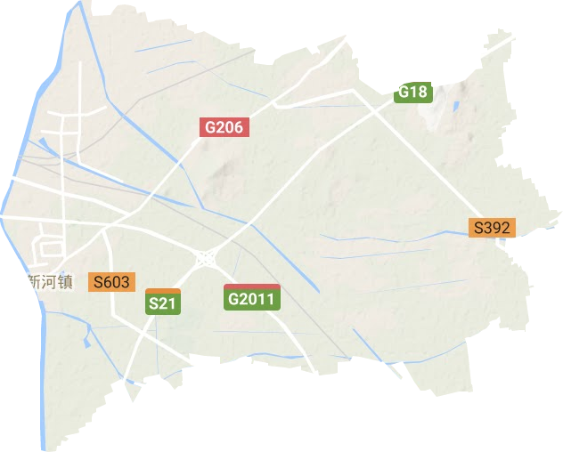 新河镇地形地图