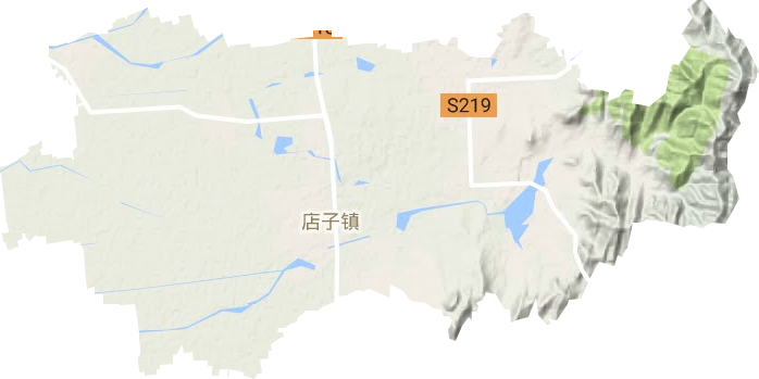 店子镇地形地图