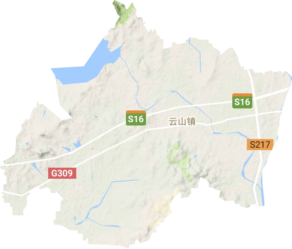 云山镇地形地图