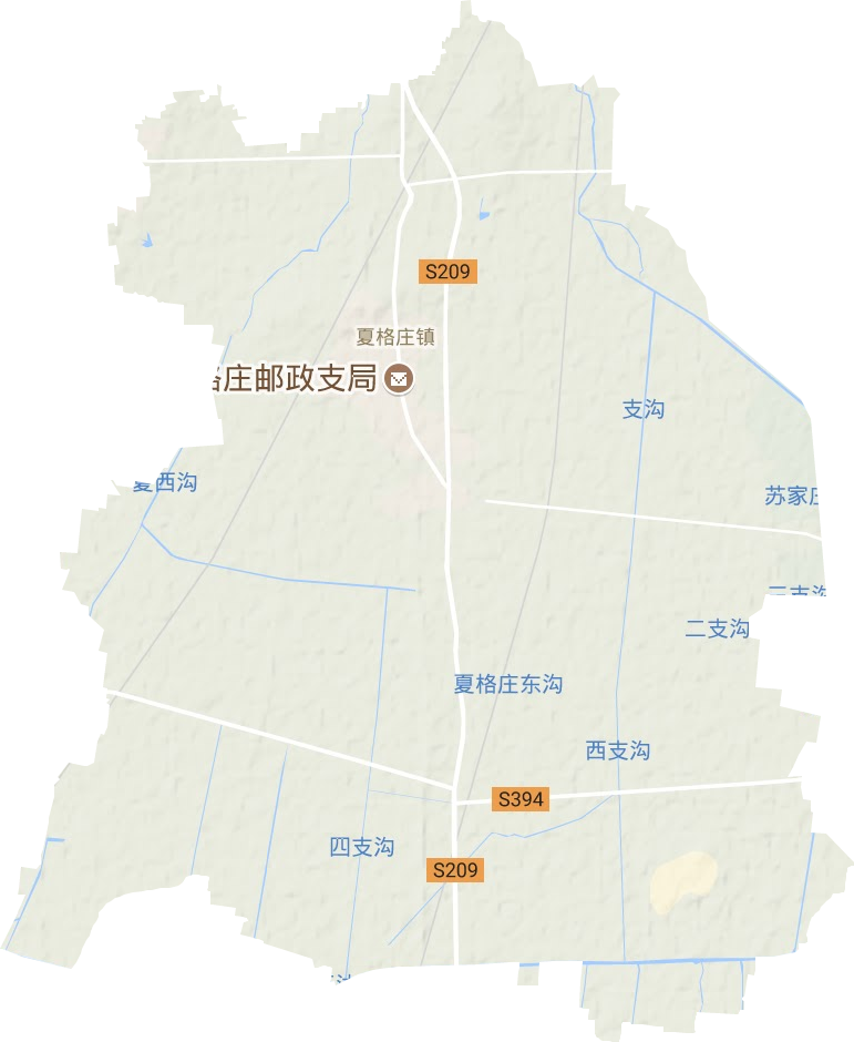 夏格庄镇地形地图