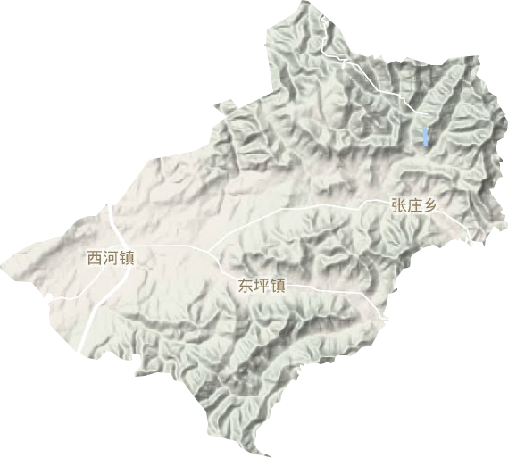 西河镇地形地图