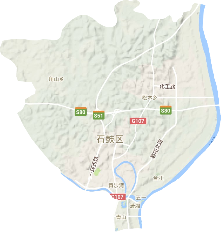 石鼓区地形地图
