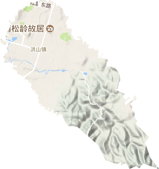 洪山镇地形地图