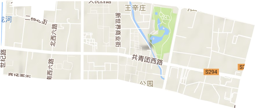 公园街道地形地图