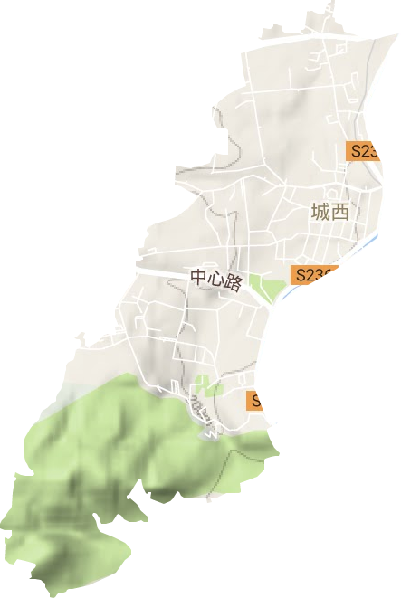 城西街道地形地图