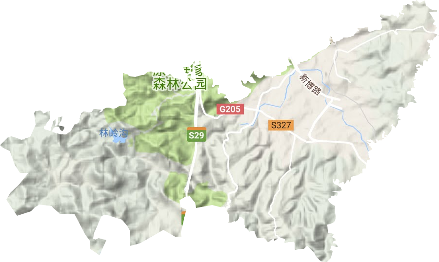 山头街道地形地图