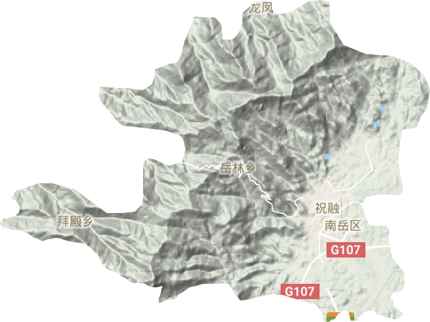 南岳区地形地图