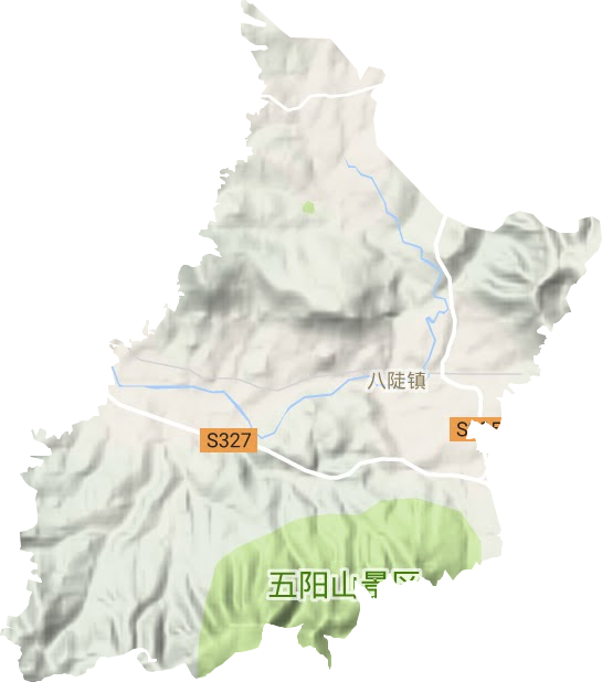 八陡镇地形地图