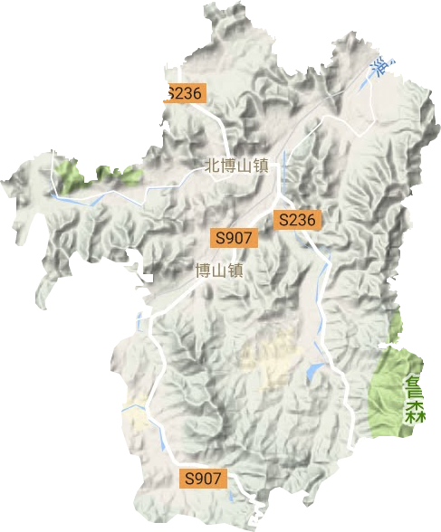 博山镇地形地图