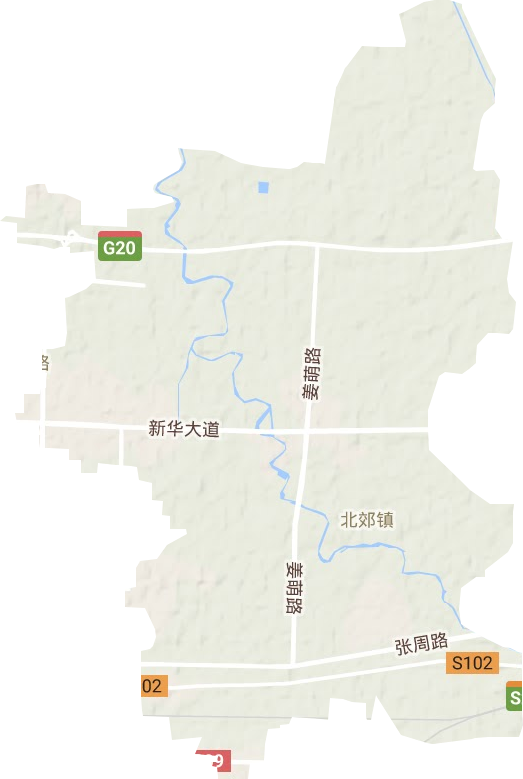 北郊镇地形地图
