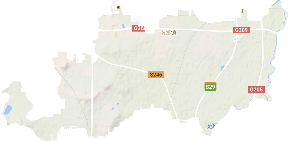南郊镇地形地图