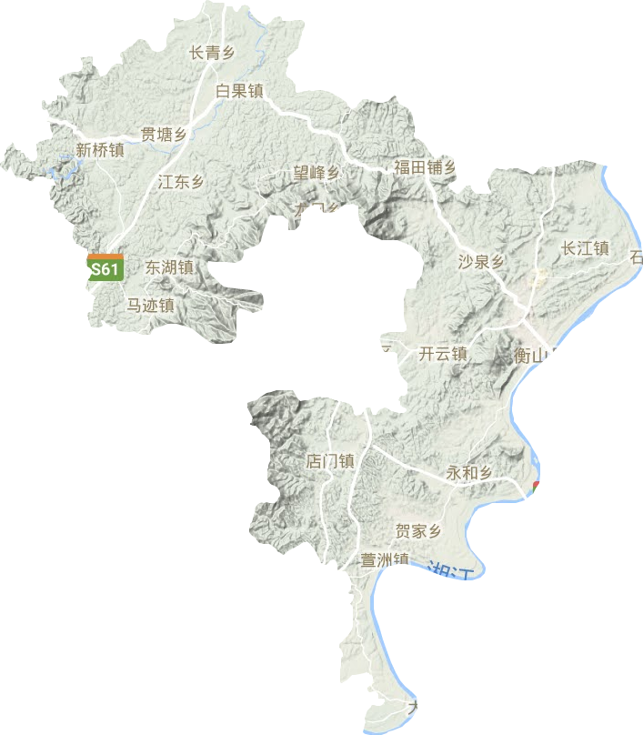 衡山县地形地图
