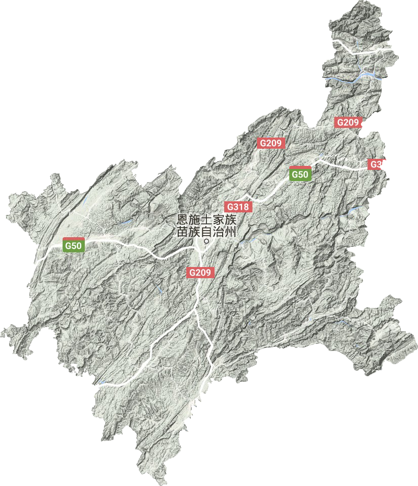 恩施州地形地图