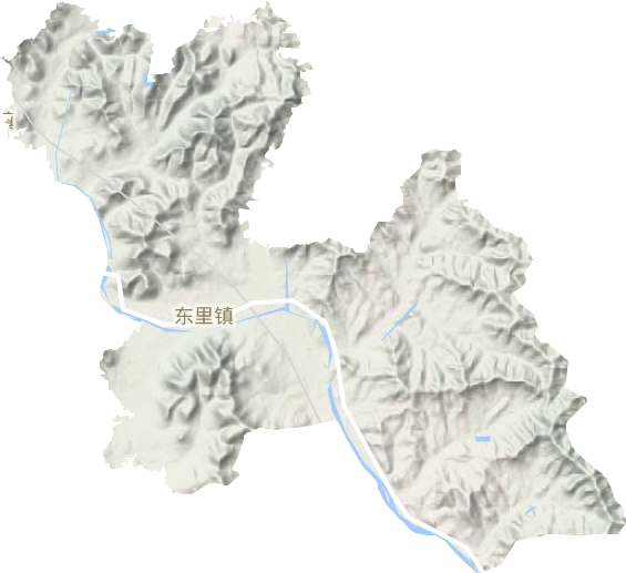 东里镇地形地图