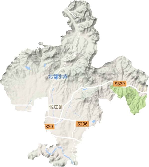 悦庄镇地形地图