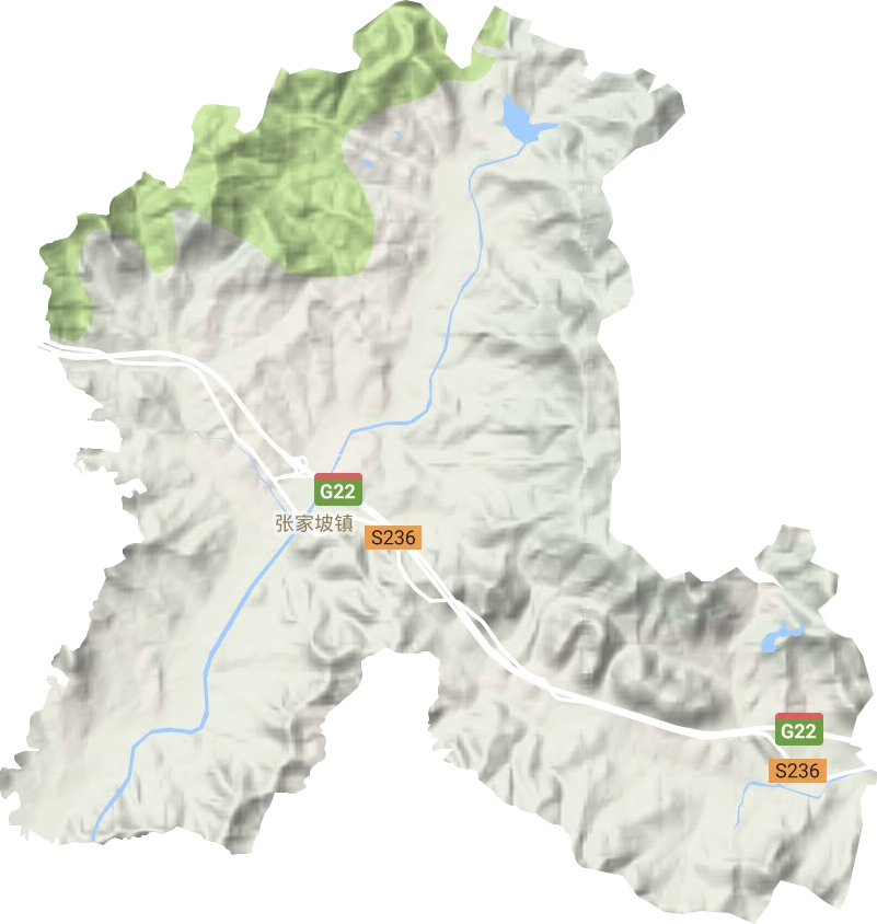 张家坡镇地形地图