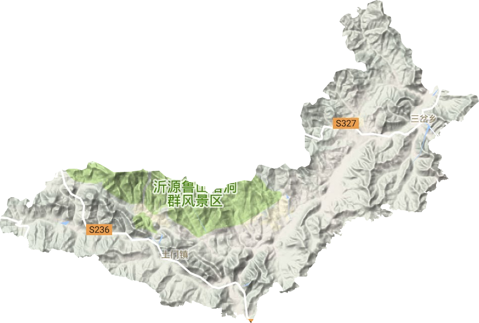 南鲁山镇地形地图