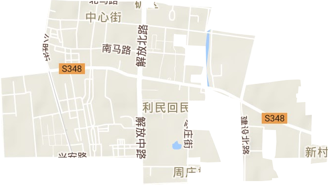中心街街道地形地图