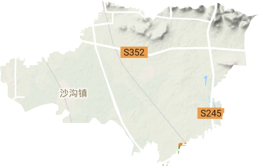 沙沟镇地形地图