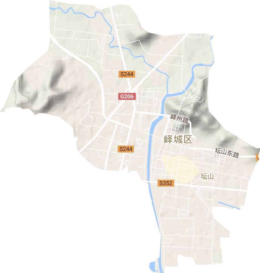 坛山街道地形地图