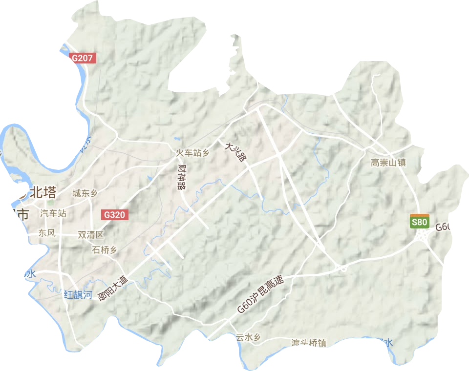 双清区地形地图