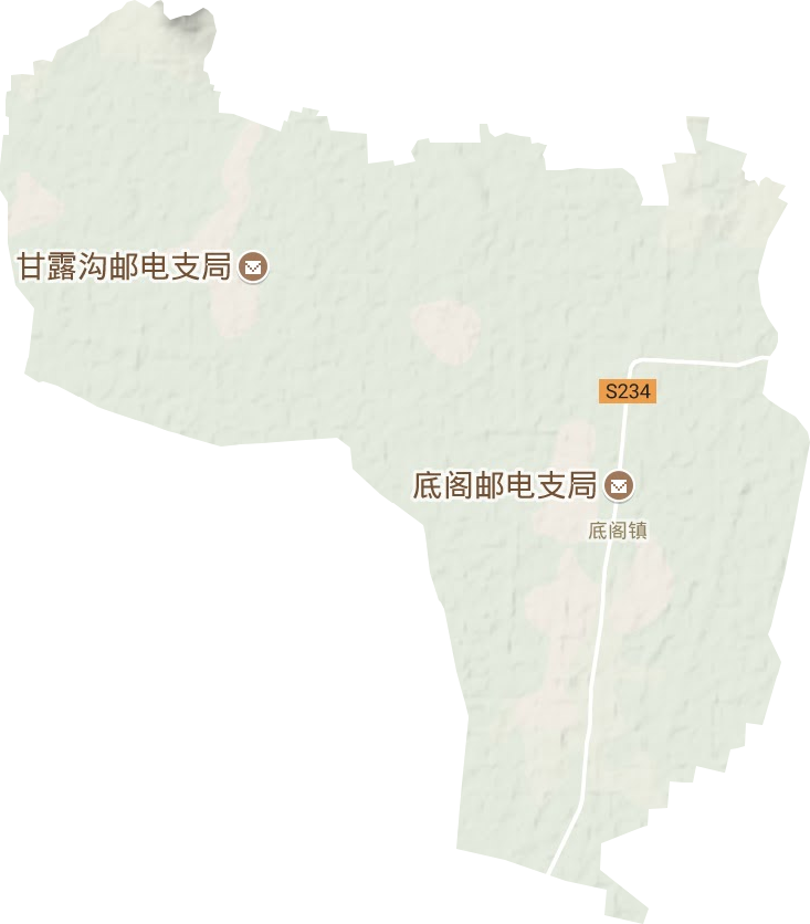底阁镇地形地图