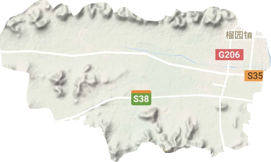 榴园镇地形地图