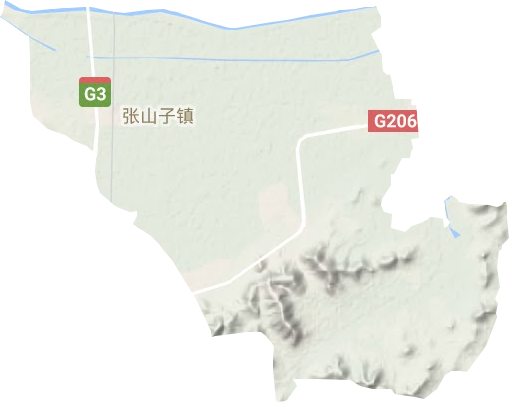 张山子镇地形地图