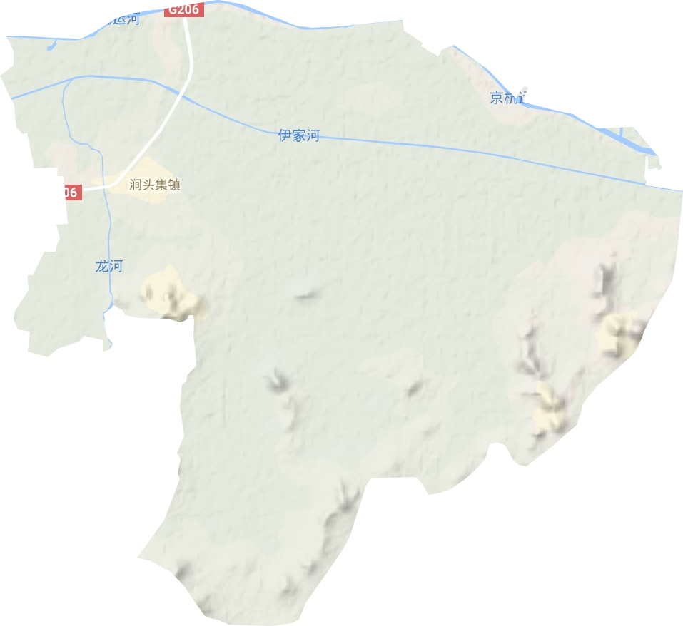 涧头集镇地形地图