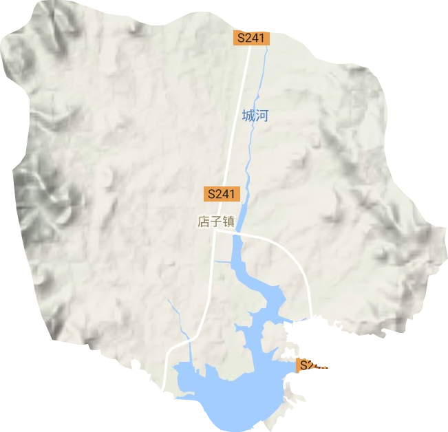 店子镇地形地图