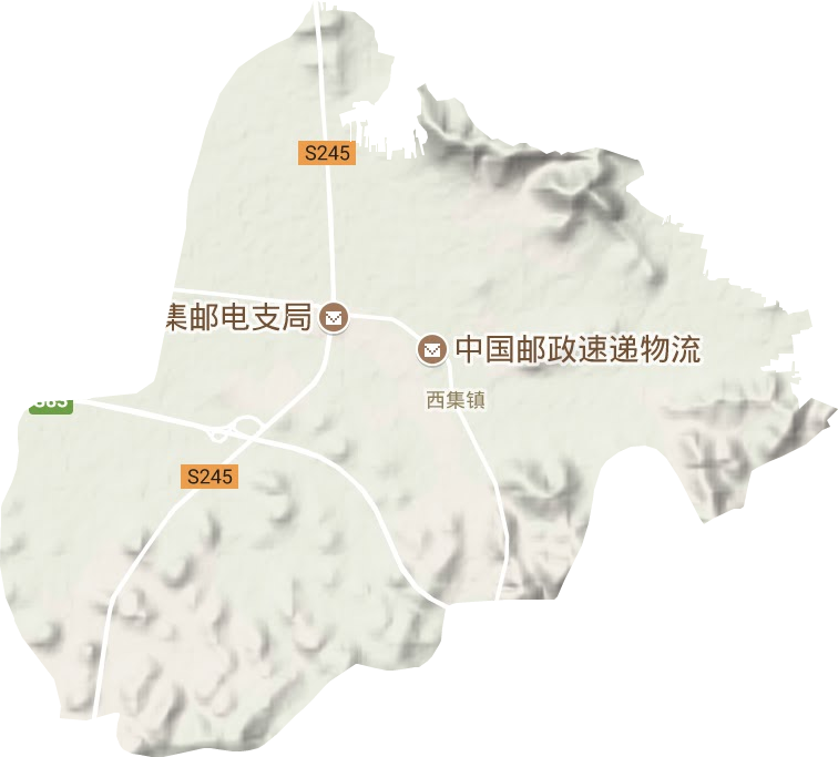 西集镇地形地图
