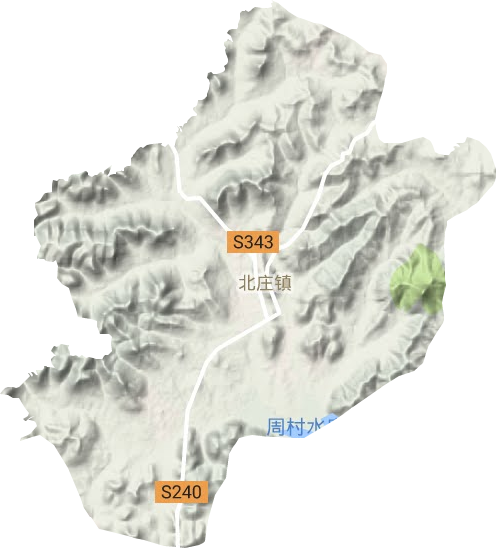 北庄镇地形地图