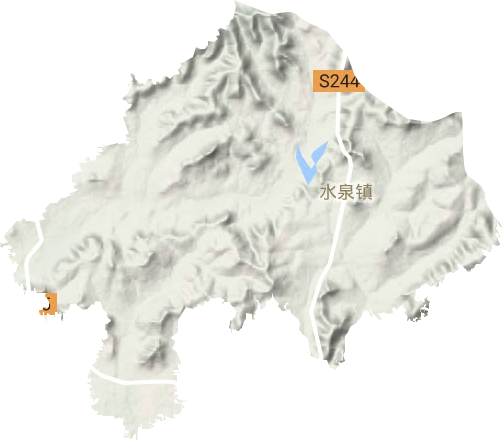 水泉镇地形地图