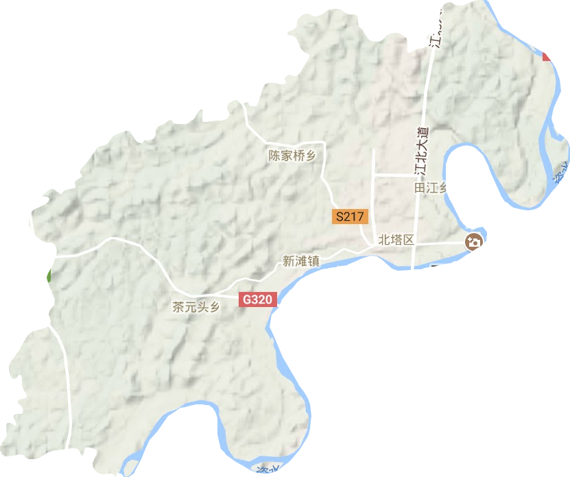 北塔区地形地图