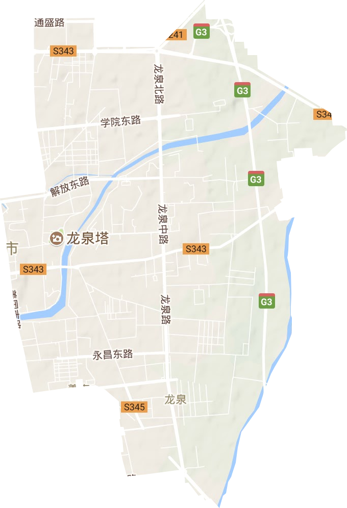 龙泉街道地形地图
