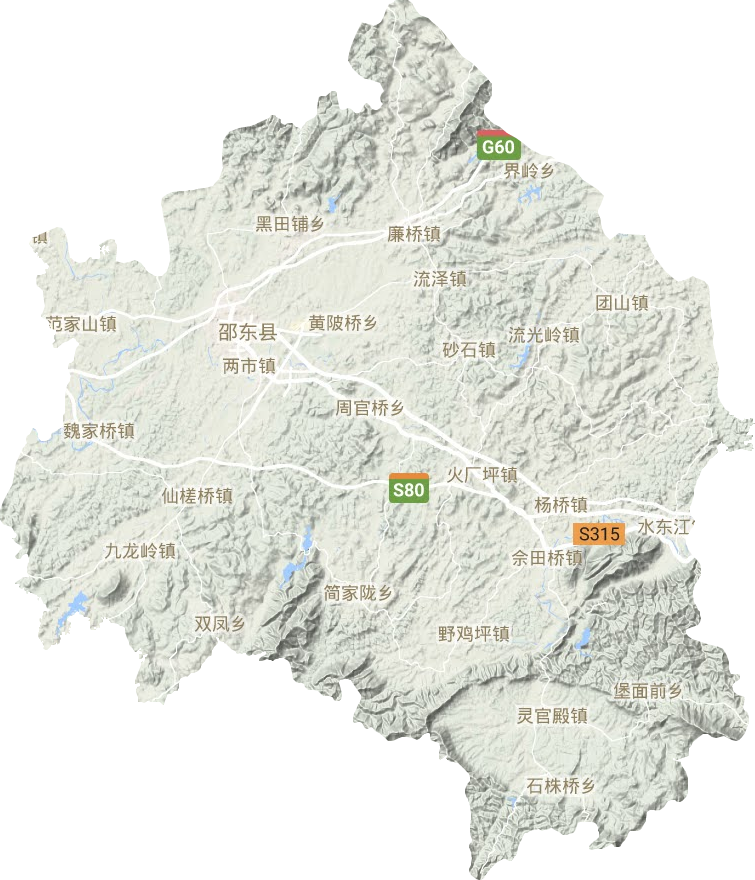 邵东市地形地图