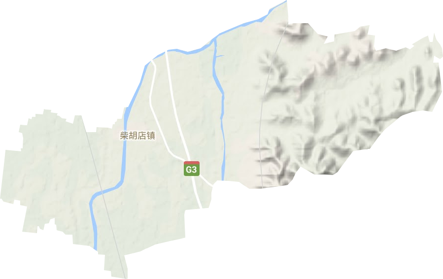 柴胡店镇地形地图