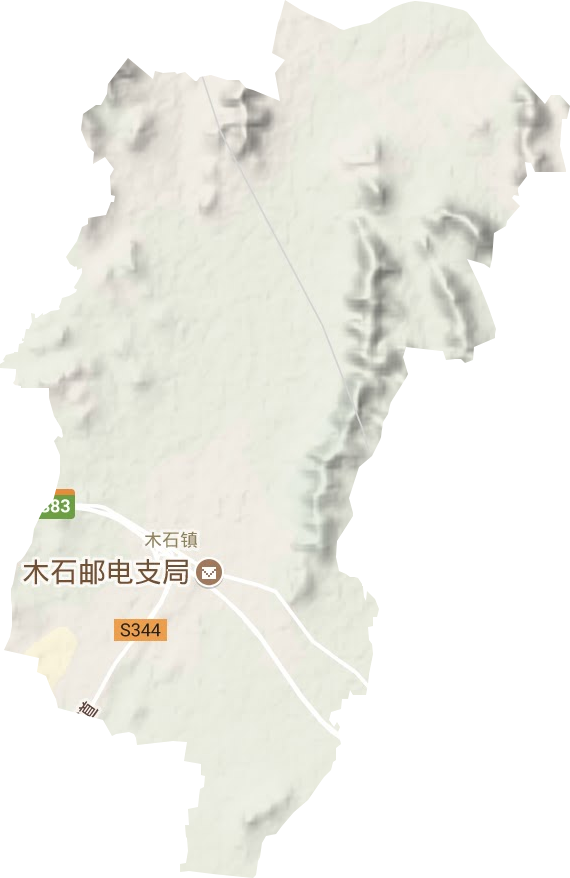 木石镇地形地图