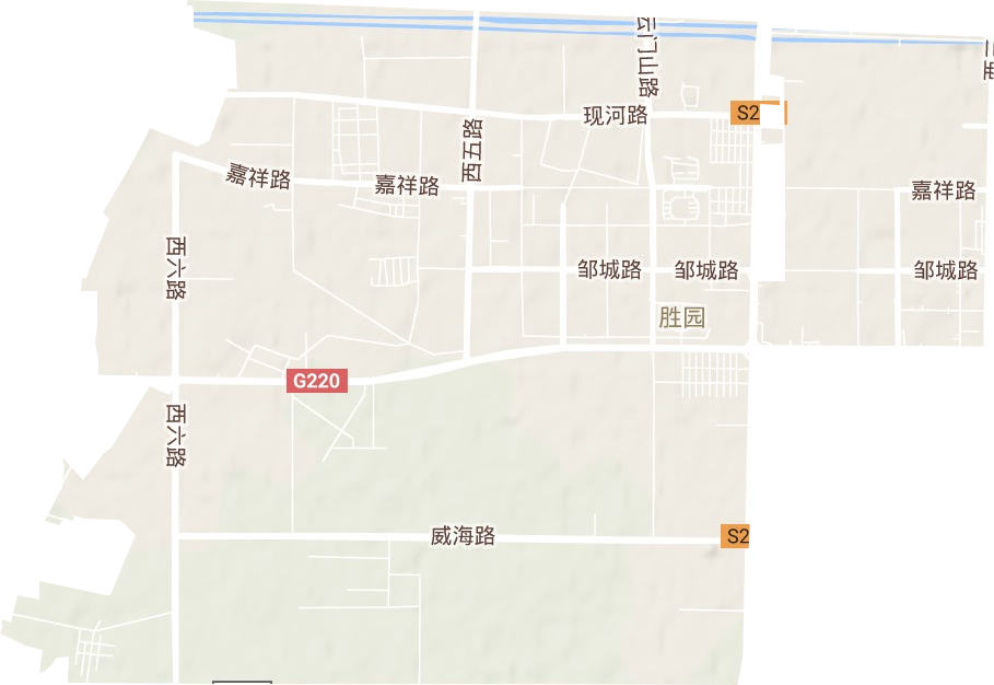 胜园街道地形地图
